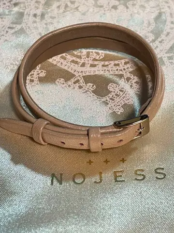 NOJESS 워치 가죽 벨트 이중 나선형 베이지