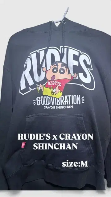 RUDIE'S x CRAYON SHINCHAN 후드티 M 사이즈