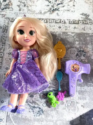 디즈니 프린세스 헤어 케어 세트 라푼젤 브러쉬 머리 장식 드라이어