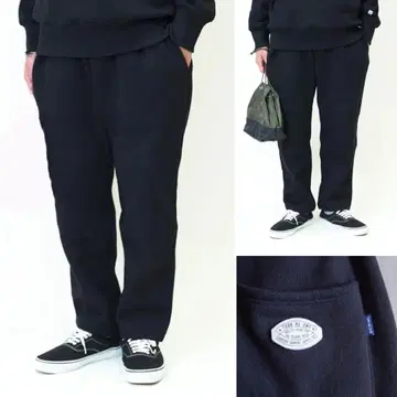 턴미온 무릎 패치 스웨트 팬츠 (BLACK) 사이즈 XL