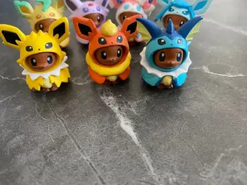 포켓몬 센터 판초를 입은 이브이 미니 피규어 7종 세트