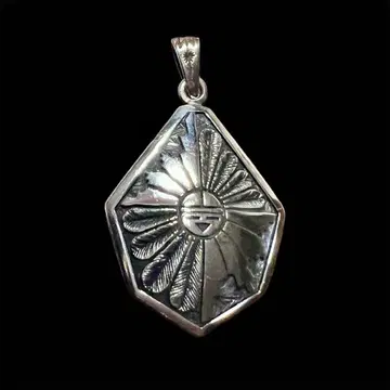 SAAD 실버 925 리버서블 선 페이스 헤비 펜던트 탑