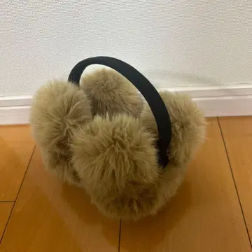 즉시 발송해 드립니다 퍼 귀 모양 머리띠 베이지