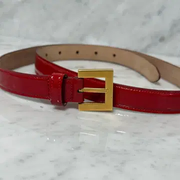 새상품급 D&G 돌체앤가바나 벨트 레드 빨간색 얇은 벨트 에나멜