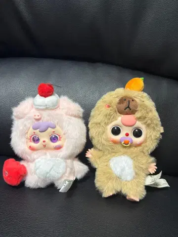 사무엘 아이스크림 시리즈와 베이비 쓰리 카피바라 봉제 인형 2개 세트