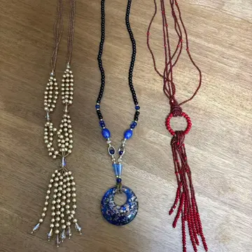 목걸이 세트 골드 블랙 레드