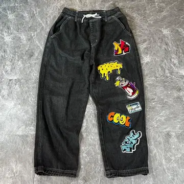 [ in the attic homme ] 와이드 데님 이지 팬츠/와펜