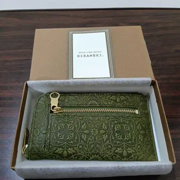 1-255 HIRAMEKI 모리스 L형 키케이스 그린 소가죽