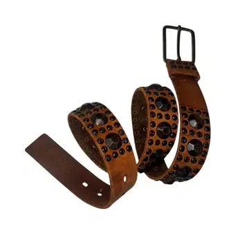 빈티지 하드 스터드 디자인 레더 벨트