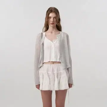 THE BARNNET Sway Frill Lace Skirt_Ivory