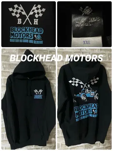 BLOCKHEAD MOTORS 남성용 XXL 후드티 체크 무늬 깃발