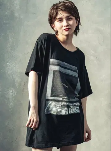 Abysssea 프린트 YH 포토 빅 티셔츠