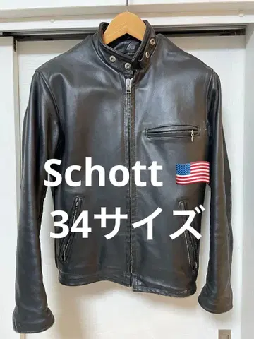 라이더 자켓 가죽 자켓 Schott 구제 싱글 라이더즈