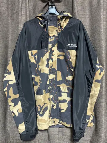AVIREX 카모플라쥬 나일론 자켓 카모플라주 후드 부착 블랙 계열 L