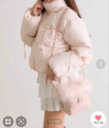 OLIVE des OLIVE 리본 에코 다운 핑크