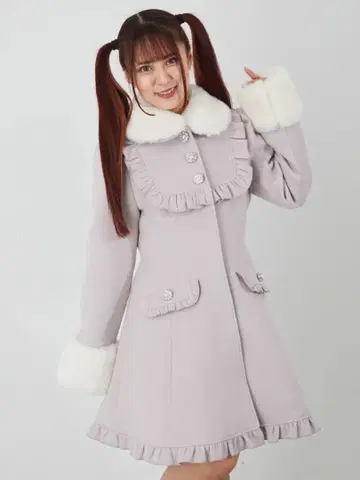 To Alice 프릴 도리 코트 핑크