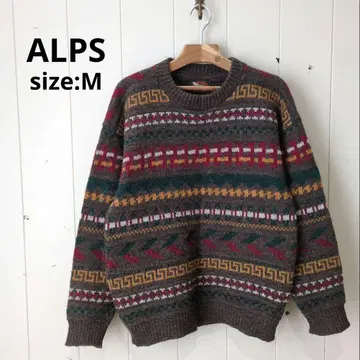 ALPS 알프스 빈티지 울 니트 스웨터 멀티 컬러 M 남성용