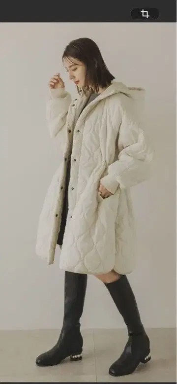 rectangle 퀼팅 플레어 롱 코트