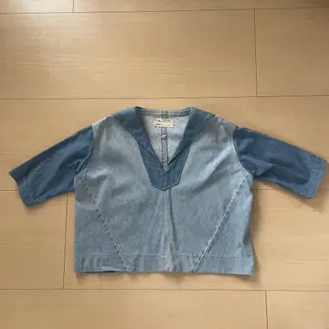 77circa 데님 반팔 상의