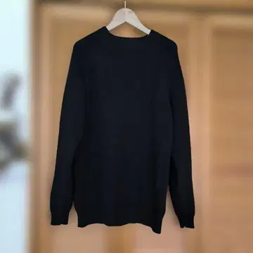 무인양품 무지 라보 울 미들 게이지 크루넥 스웨터 남녀 공용