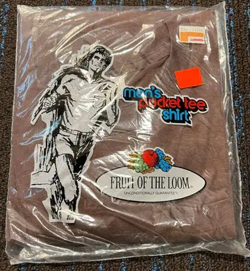 1980년대 데드 프룻 오브 더 룸 포켓 포함 티셔츠 브라운 L