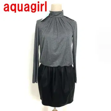 A6939 택 포함 새상품 아쿠아걸 무릎 기장 원피스 그레이 블랙 36