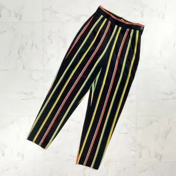 알베르타 페레티 스트라이프 패턴 테이퍼드 팬츠 사이즈 38*BD702