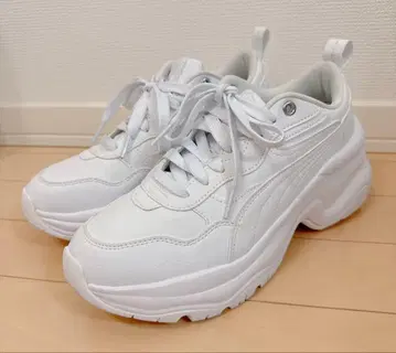 PUMA 시리아 웨지 스니커즈 통굽 화이트 대드