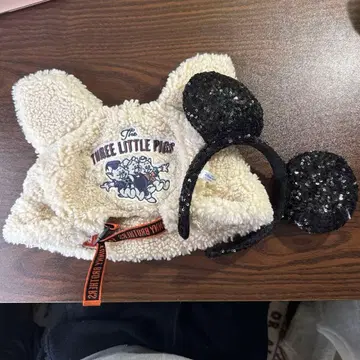 디즈니 머리띠 (세 마리 아기 돼지 플리스 캡 / 미키마우스)