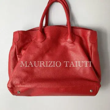 MAURIZIO TAIUTI 주름 가죽 토트백 레드 빨간색