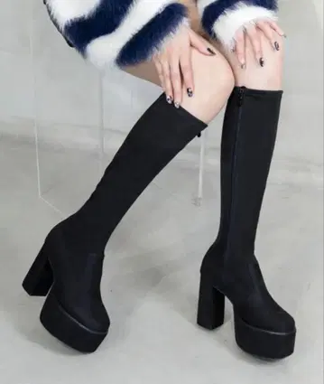 attagirl 부츠 통굽 플랫폼 롱 부츠 여성용 L