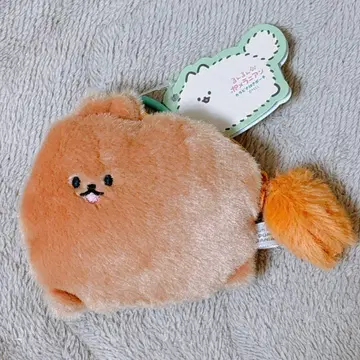 룬룬 포메라니안 카라비너 부착 파우치 브라운