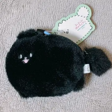 룬룬 포메라니안 카라비너 포함 파우치 블랙