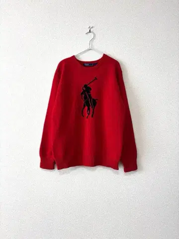 랄프 로렌 빅포니 니트 빨간색 L