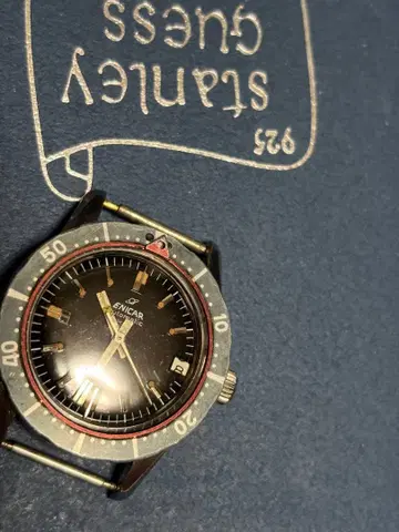 에니카 쉘파 enicar 빈티지 다이버 미러 다이얼