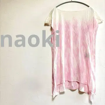 나오키 naoki 핑크 x 화이트 타이 다이 티셔츠 여성용 2