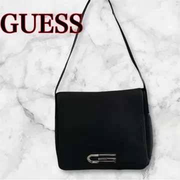 [ 새상품급 ] GUESS 로고 금장 장식 숄더백 블랙 수납 가방 포함