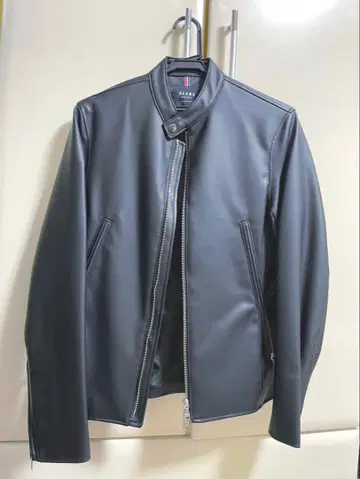 BEAMS HEART 블랙 가죽 자켓 남성용 S