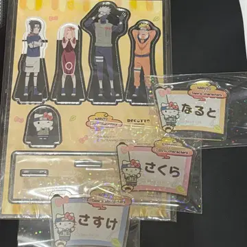 NARUTO 산리오 디오라마 아크릴 스탠드 소년편 제7반 이름표 배지