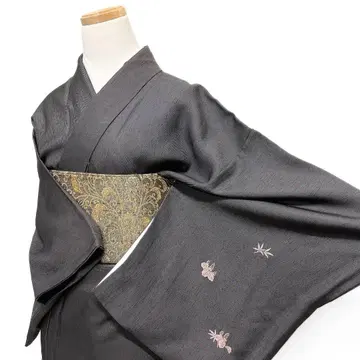 츠케사게 오동나무 꽃 대 노을 세로줄 다크톤 기모노 123b d ms