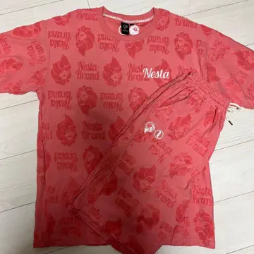 [ 새상품 ] Nesta 핑크 반팔 반바지 셋업