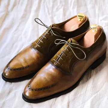 KITON 키튼 카키 스웨이드 콤비 크레센트 메달리온 10.5