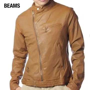 [ BEAMS ] 빔즈 싱글 가죽 라이더스 양가죽 사이즈 M 브라운