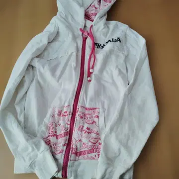 TRALALA 후드 부착 후드티 화이트/핑크