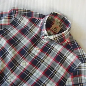 GUY ROVER M 사이즈 SS용 면 100% 빨간색 격자