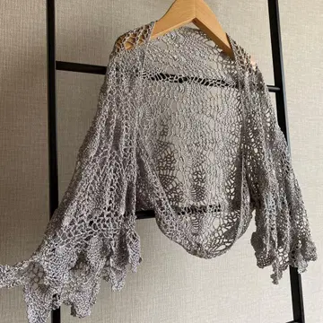 실버 레이스 뜨개질 숄