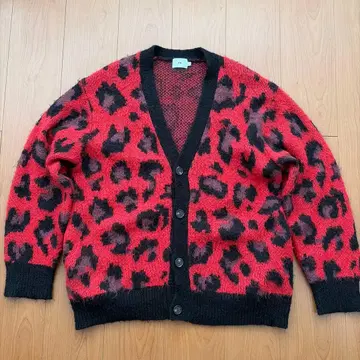 FTW 레오파드 무늬 가디건 레드/블랙