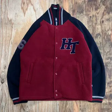 90s HANG TEN 플리스 바시티 자켓 레드 네이비 VINTAGE