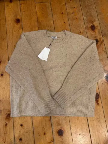 베이지 니트 스웨터 스팽글 반짝반짝 Beatrice 새상품