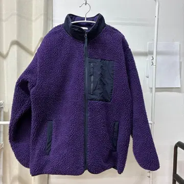 GU 퍼플 플리스 자켓 나일론 절개